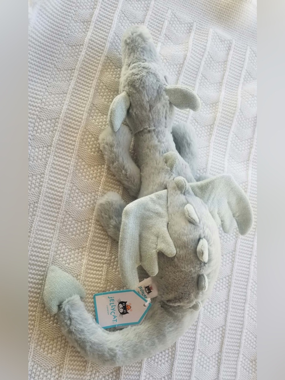 RETIRED Jellycat soft plush dragon in pale green - Picture 6 of 8